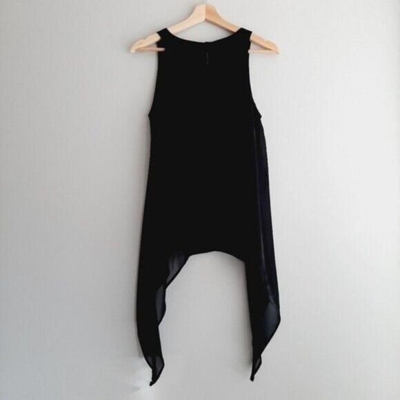 DIVIDED by H&M Asymmetrical Tank Top Scoop Neck Black Sz 2 - Picture 8 of 12